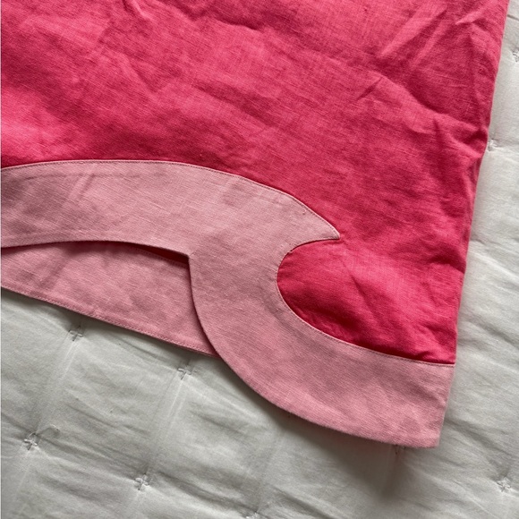 Staud M Allori Pink Linen Shift Dress Wave Hem - Picture 9 of 11